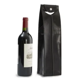 Leather Wine Bag Black 1 Bottle