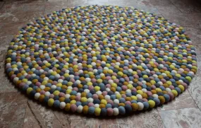 Lemon Berry Round Felt Ball Rugs 90 cm