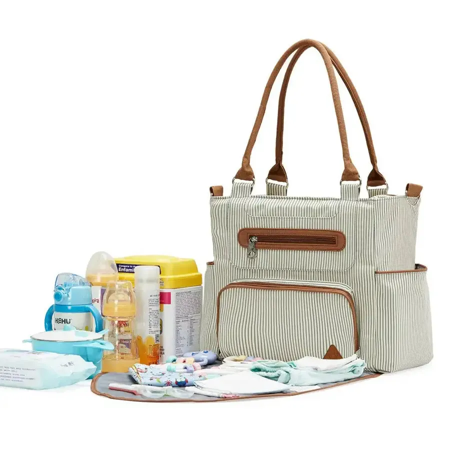 Little Story Diaper Bag Set of 6 with Stroller Hooks (Ivory)