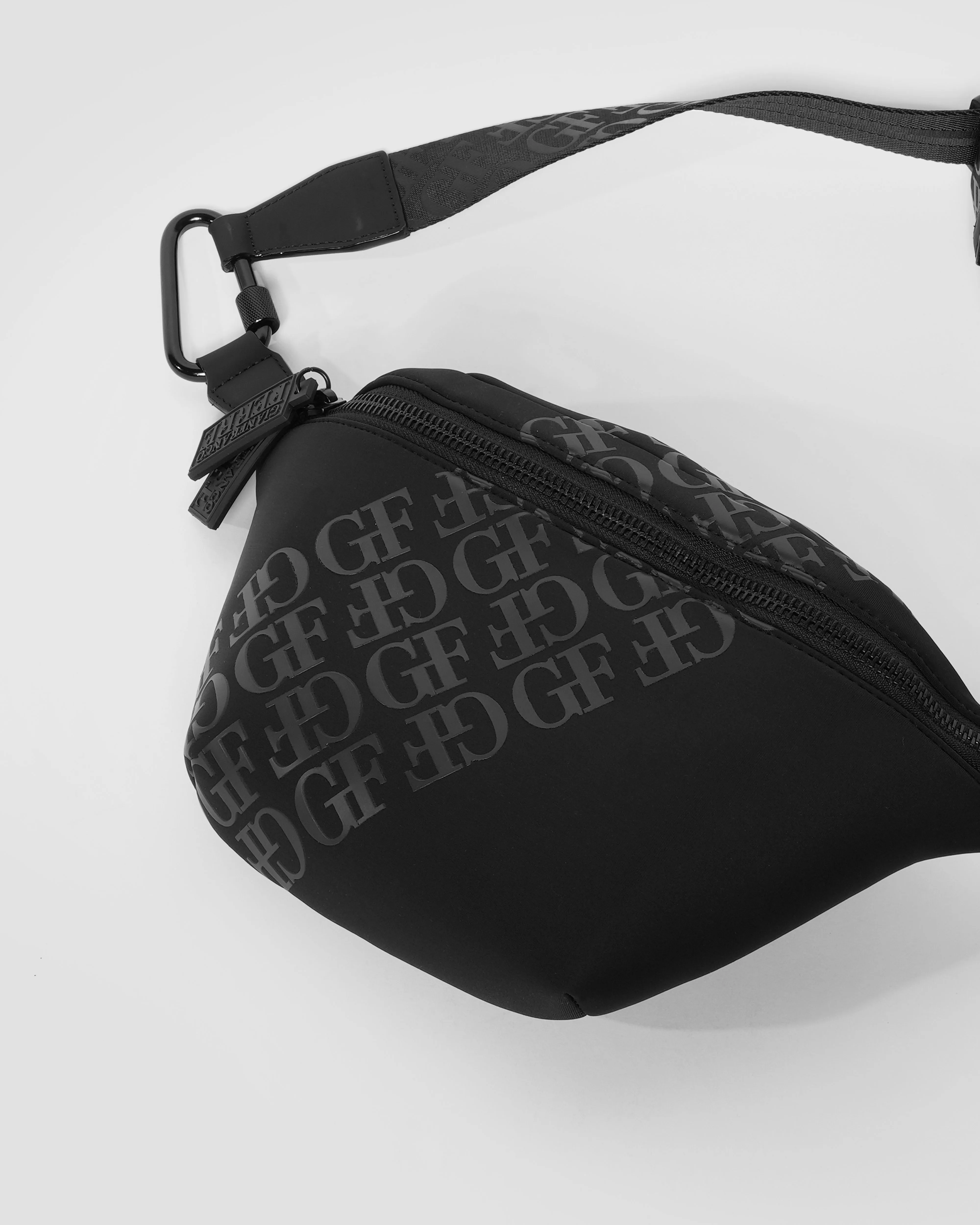 Logo Print Black Belt Bag