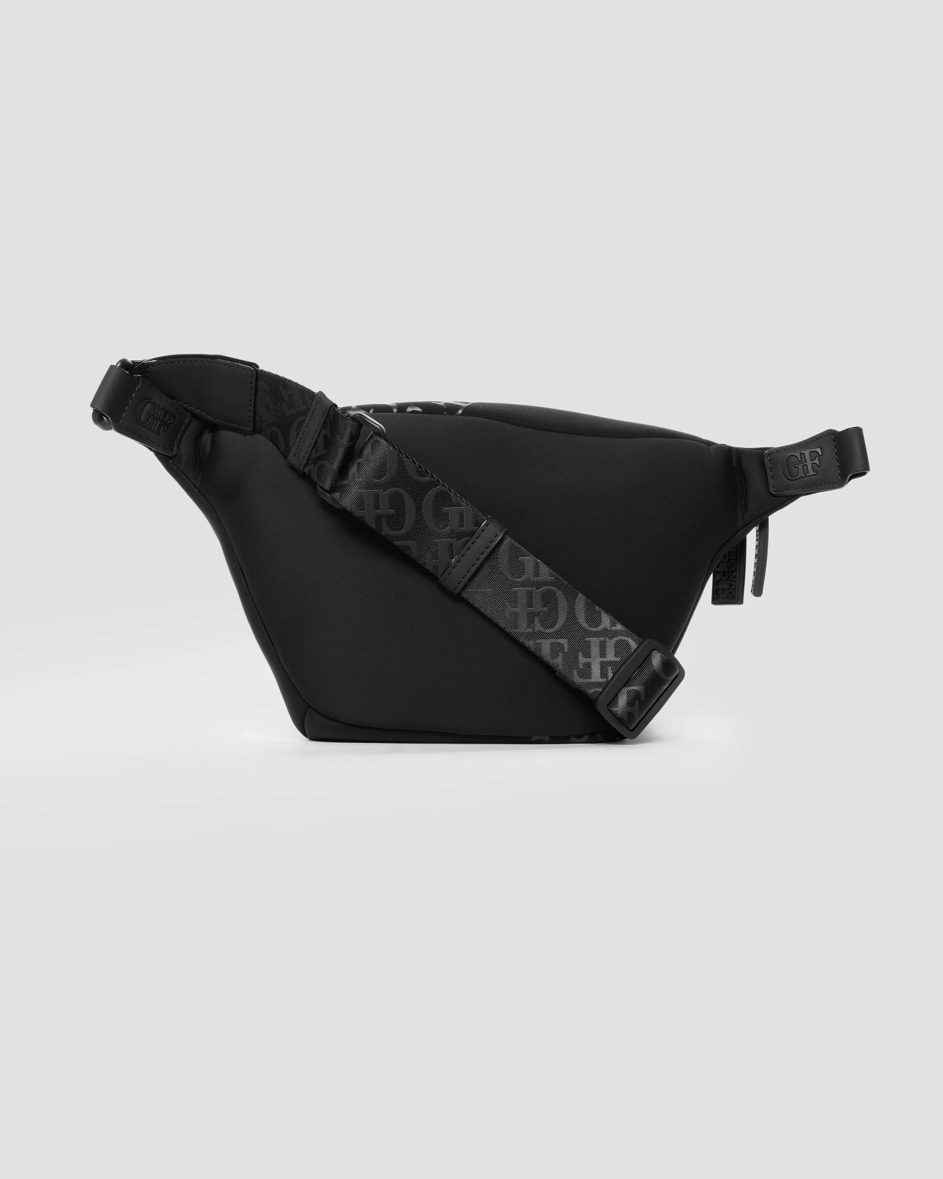 Logo Print Black Belt Bag