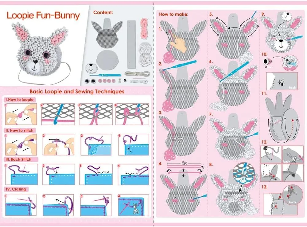 Loopie Fun - My First Plush Bag Kit - Bunny