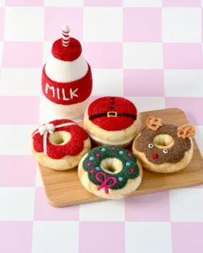 Magical Christmas Play Food Set - Santa's Milk and 4 Christmas Donuts