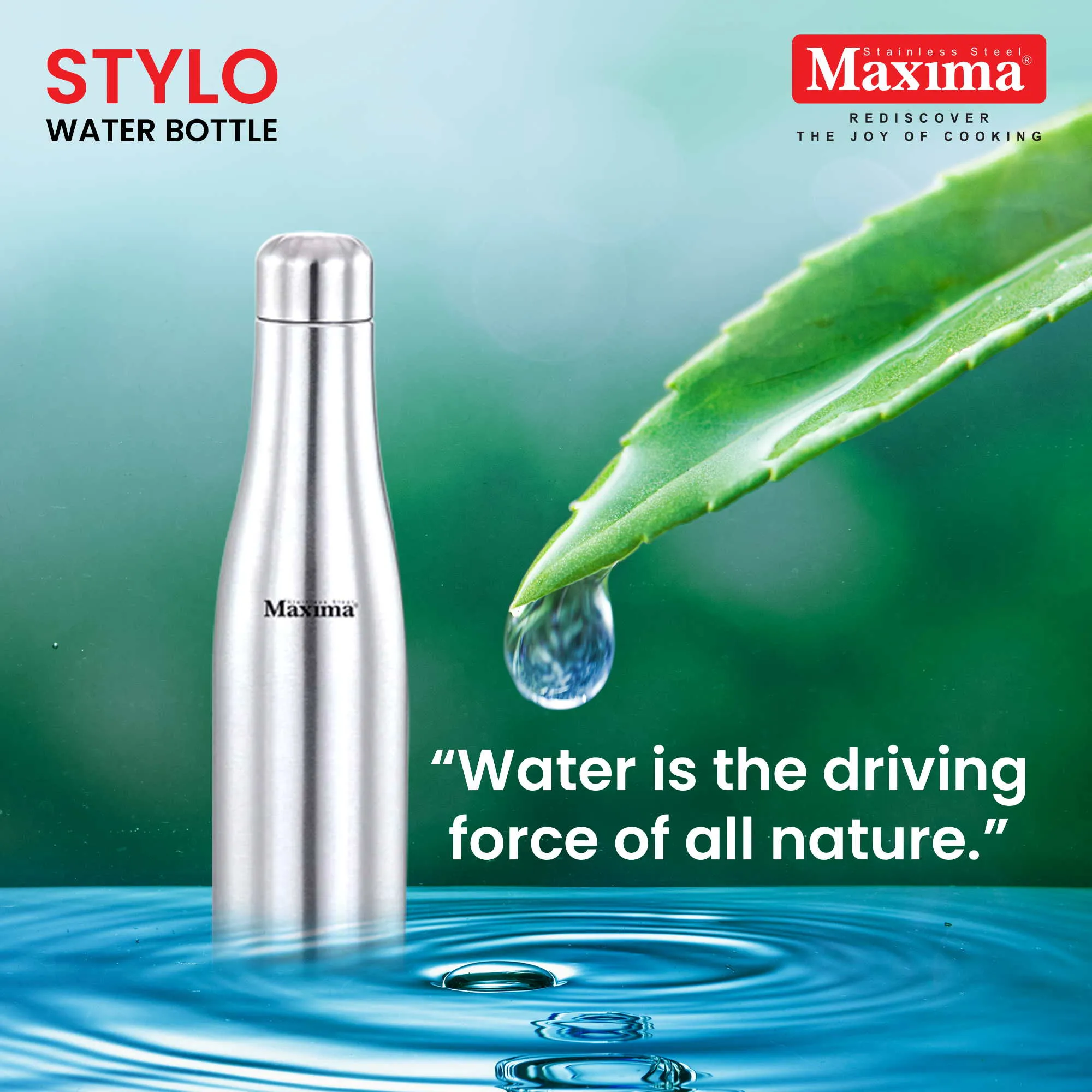 Maxima Style Stainless Steel Water Bottle 1000 ml