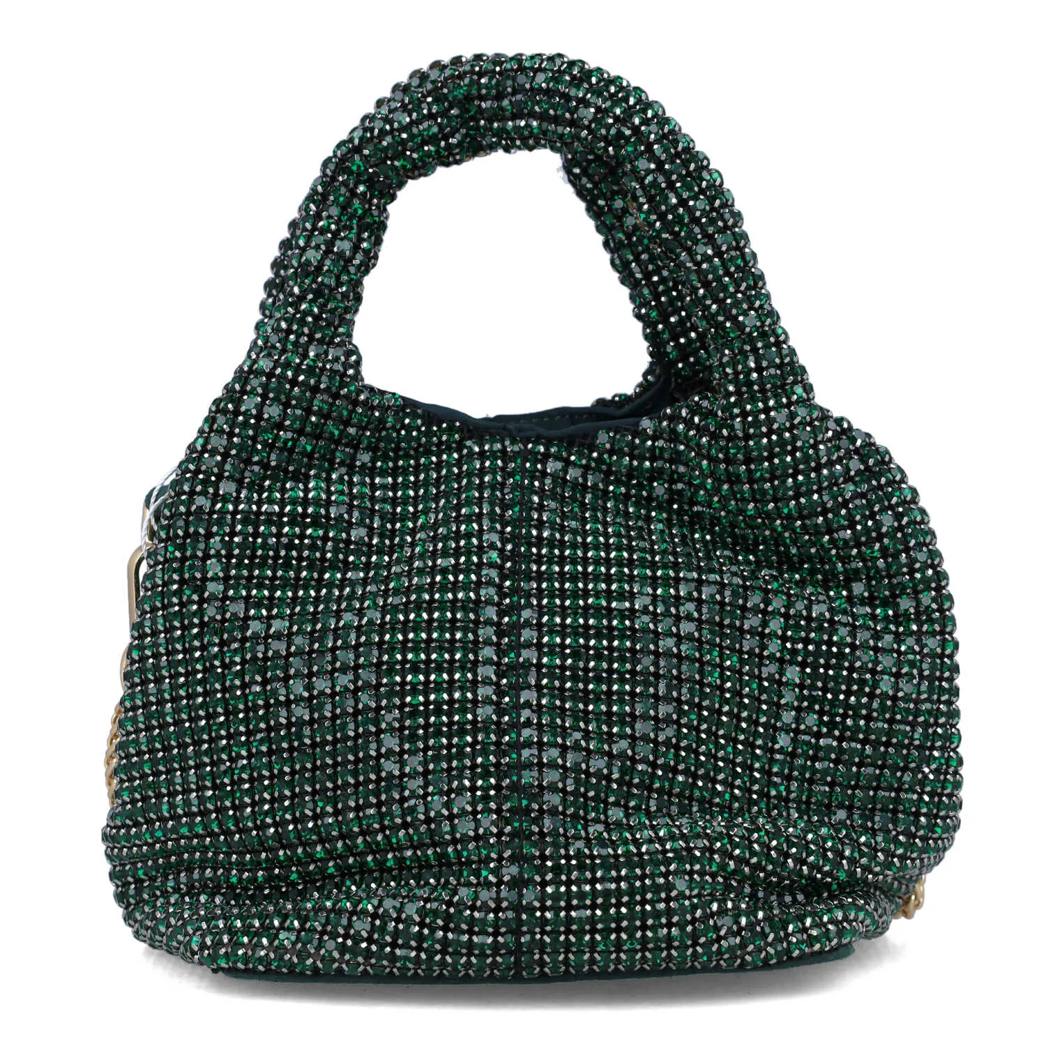 Menbur Green Diamante Pouch Occasion Bag