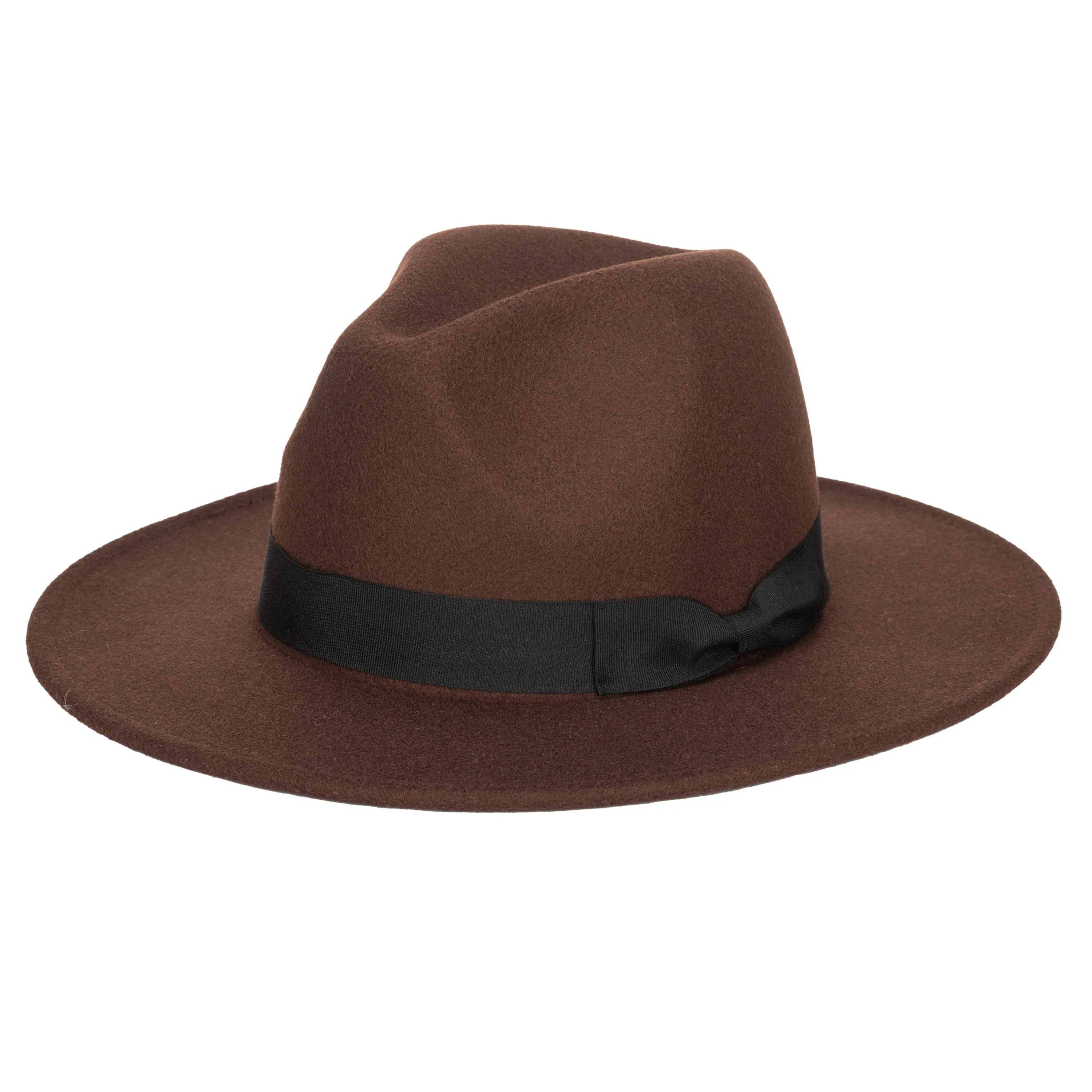 Men's Faux Felt Fedora With Grosgrain