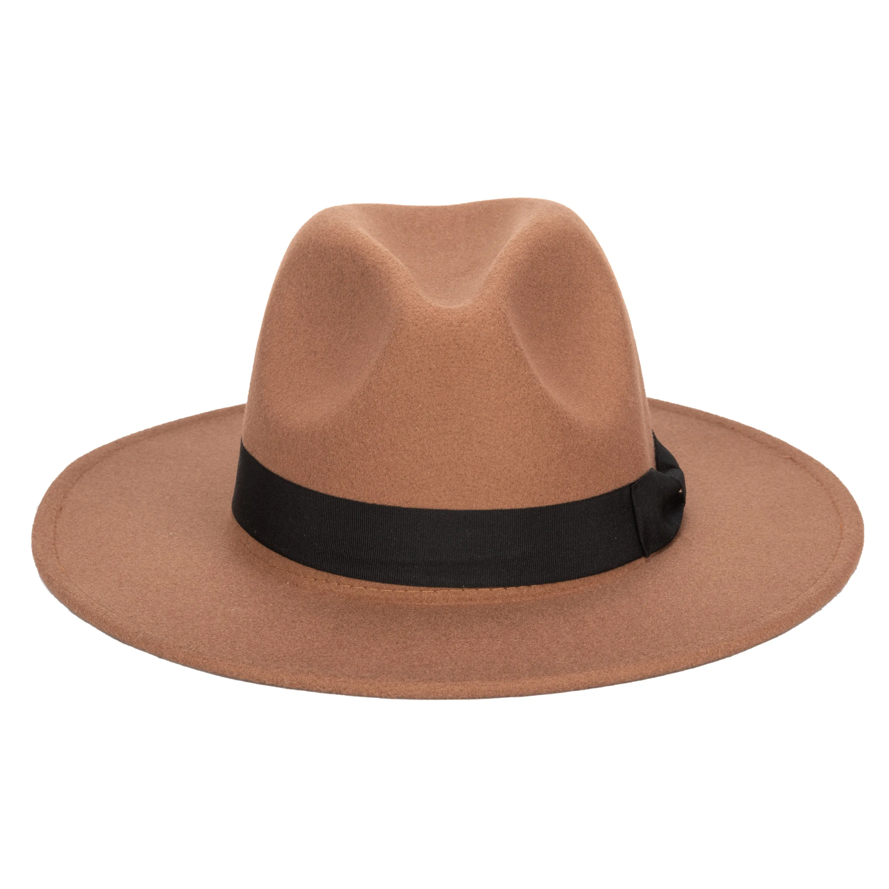 Men's Faux Felt Fedora With Grosgrain