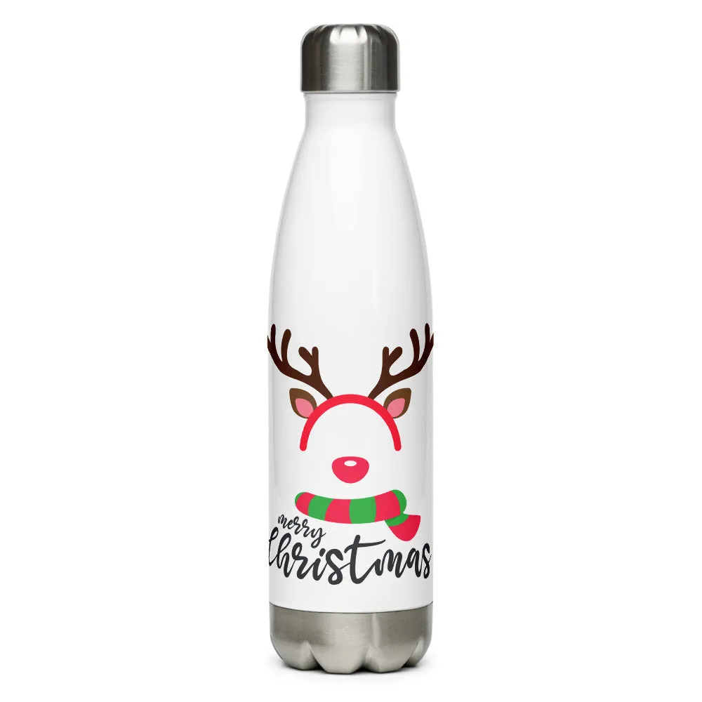 Merry Christmas Deer Stainless Steel Water Bottle