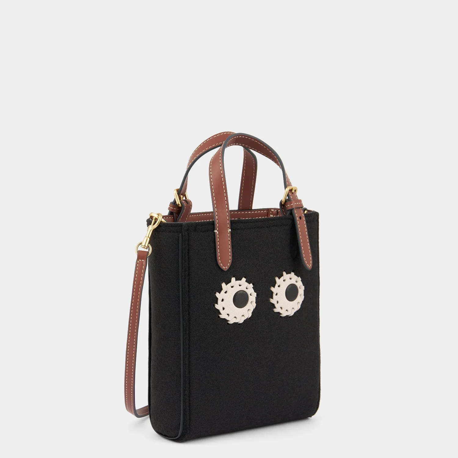 Mini N/S Eyes Felt Cross-body Tote