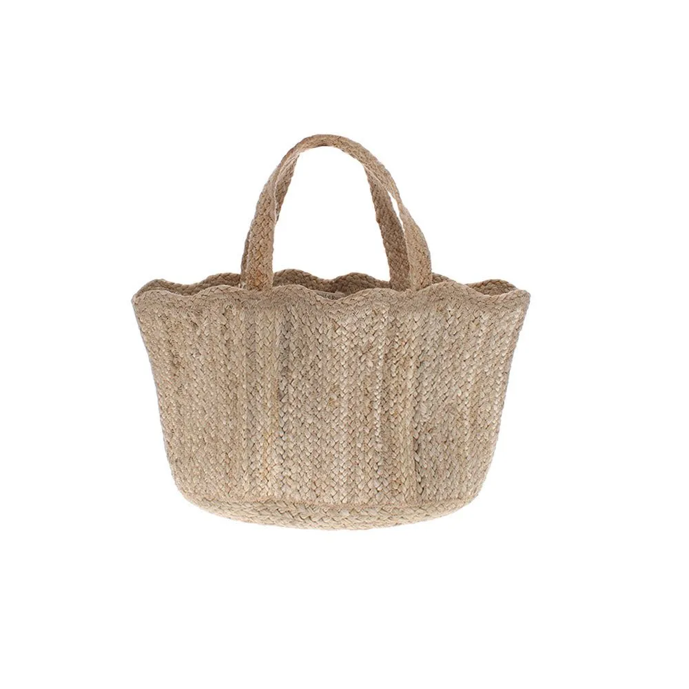 Natural Scallop Tote Bag, Small