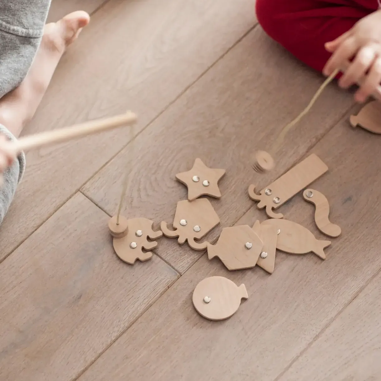 natural · wooden shapes fishing game