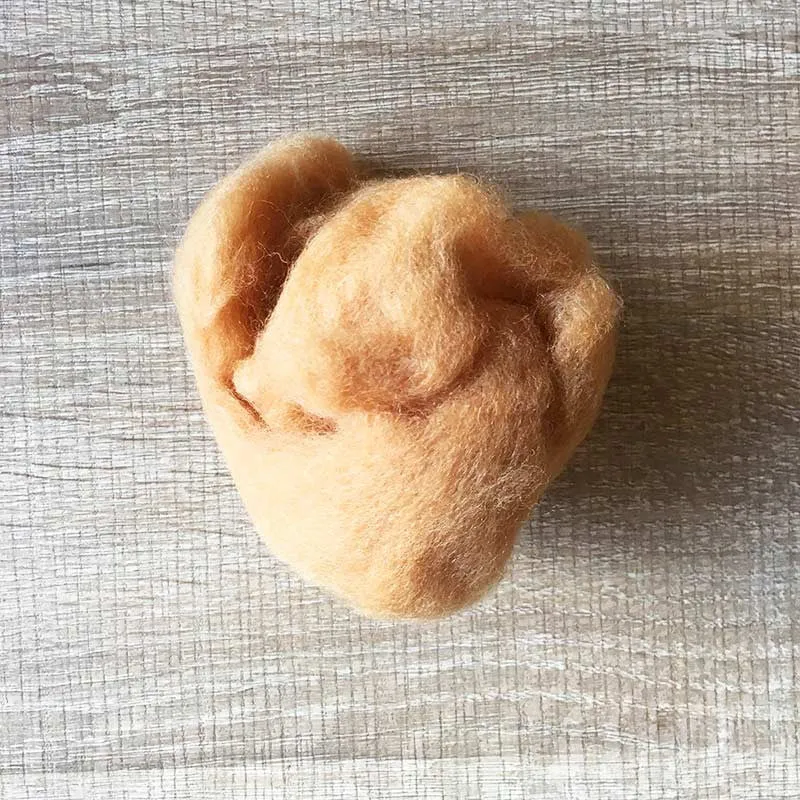 Needle felted wool felting Puppy Yellow wool Roving for felting supplies short fabric easy felt