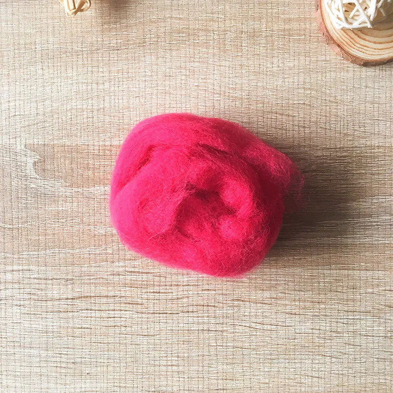 Needle felted wool felting Ruby Red wool Roving for felting supplies short fabric easy felt