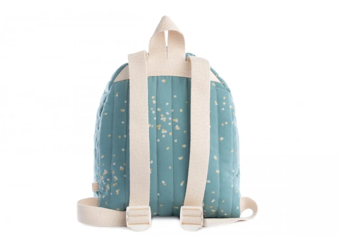 Nobodinoz Cool Kid Backpack in Gold Confetti / Magic Green (Large)