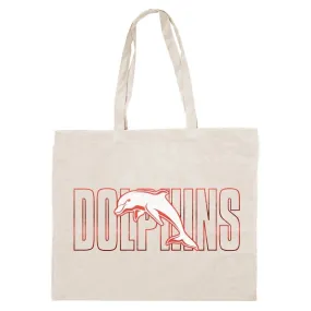 NRL Canvas Tote Bag - Dolphins - Re-Useable Carry Bag