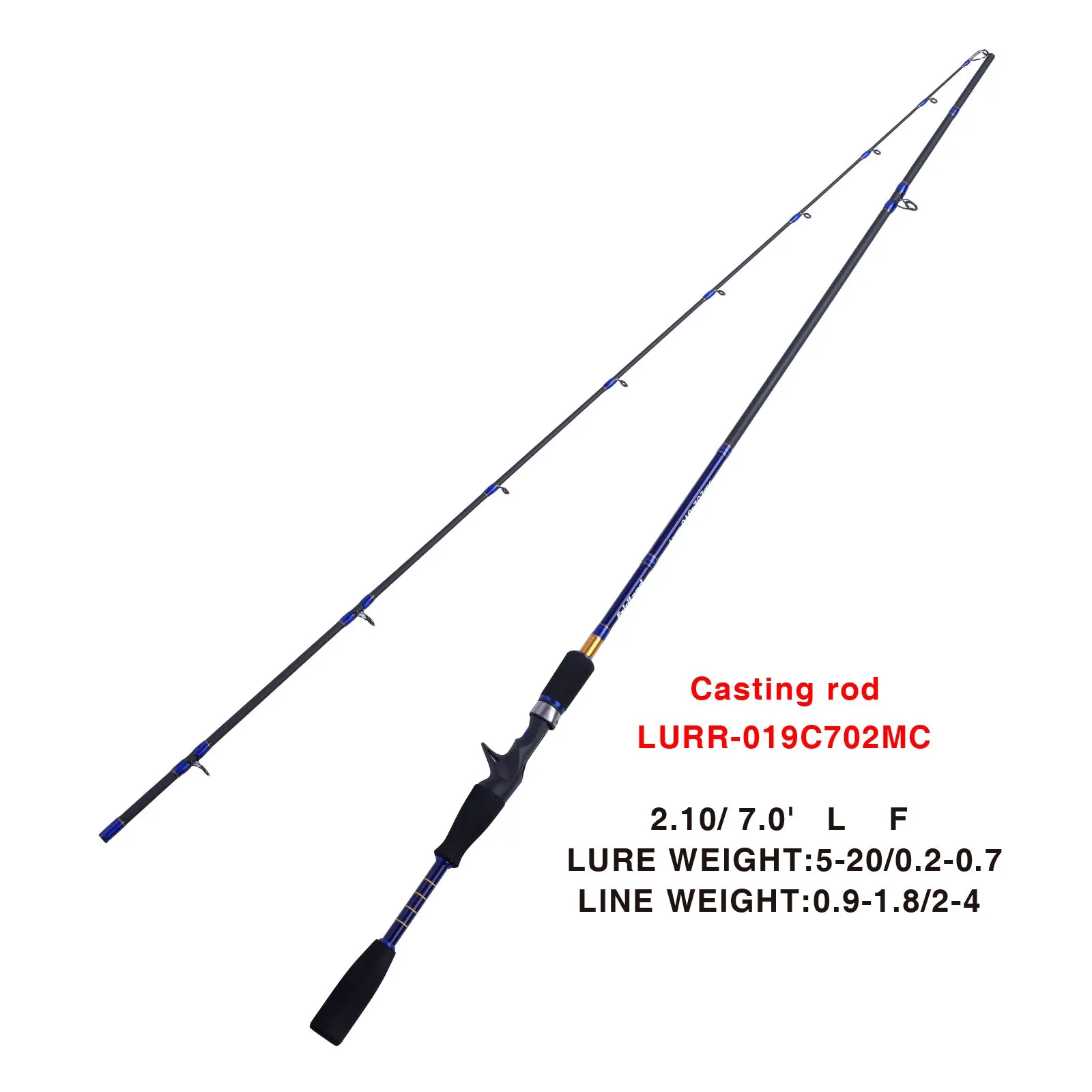 Nueltin 019c 6.6'/7' Carbon Casting Rod Spinning Rod Lure Fishing Rod - USA