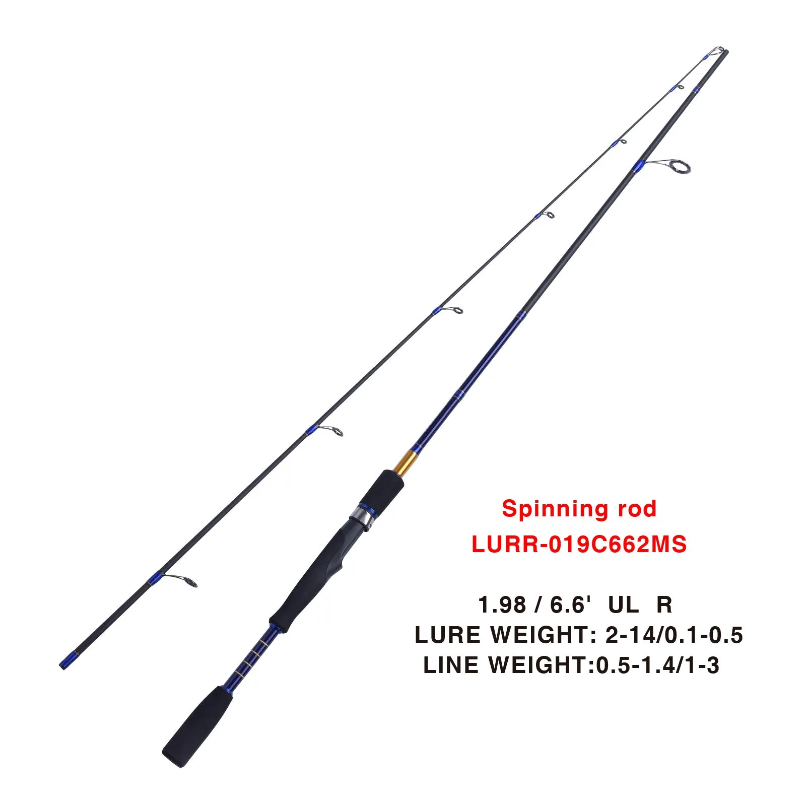 Nueltin 019c 6.6'/7' Carbon Casting Rod Spinning Rod Lure Fishing Rod - USA