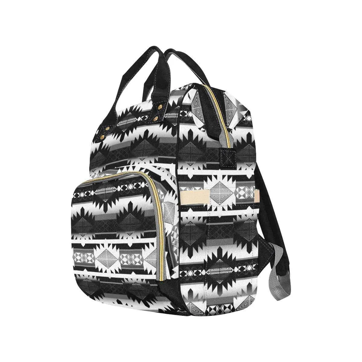 Okotoks Black and White Multi-Function Diaper Backpack