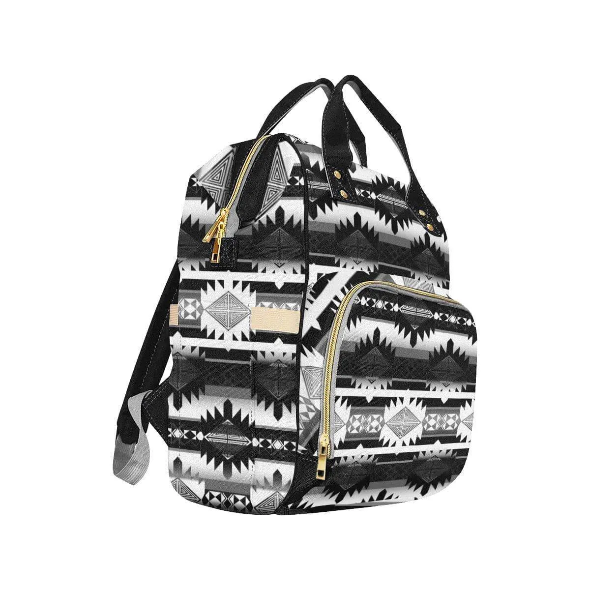 Okotoks Black and White Multi-Function Diaper Backpack