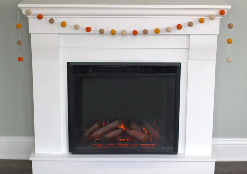 Orange & Tan Fall Felt Ball Garland