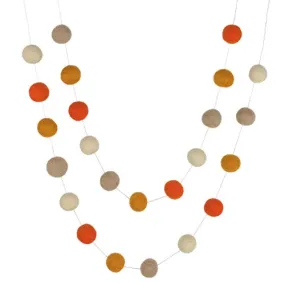 Orange & Tan Fall Felt Ball Garland