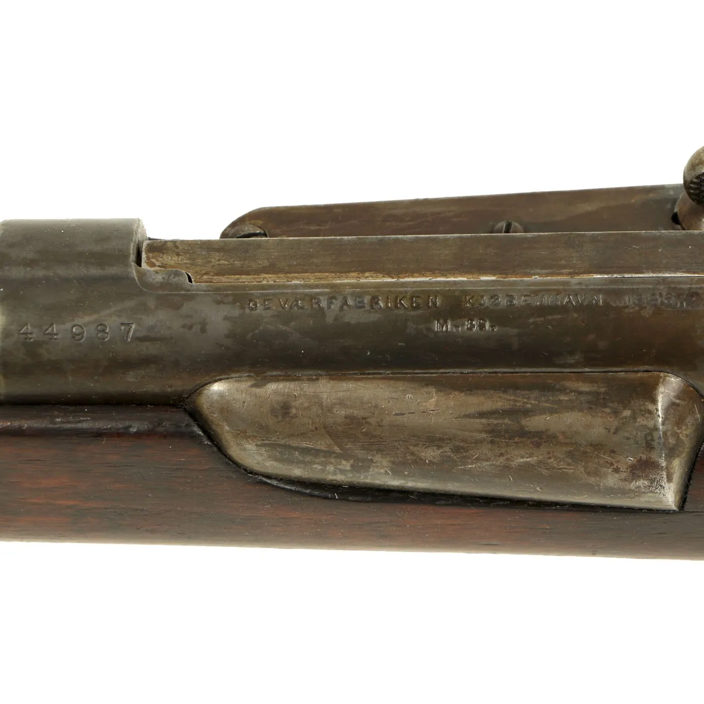 Original Danish Krag–Jørgensen Gevær M/89 Infantry Rifle with Duffle Cut dated 1896 - Serial 44987