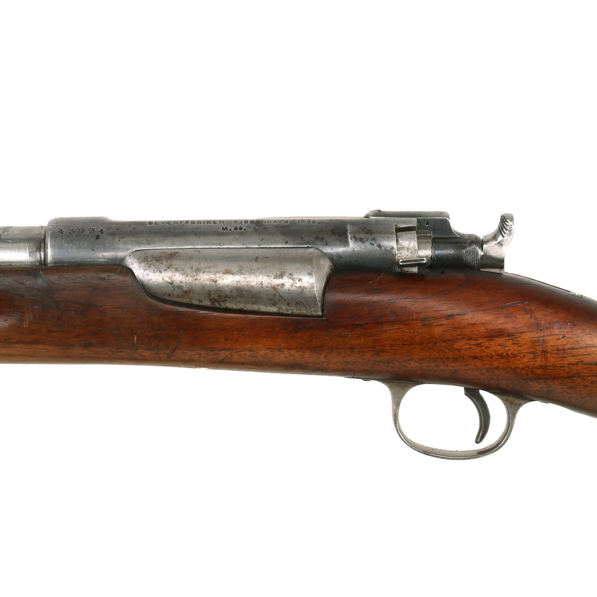 Original Danish Krag–Jørgensen Gevær M/89 Infantry Rifle with Duffle Cut Stock & Bayonet Serial 43734 - Dated 1895