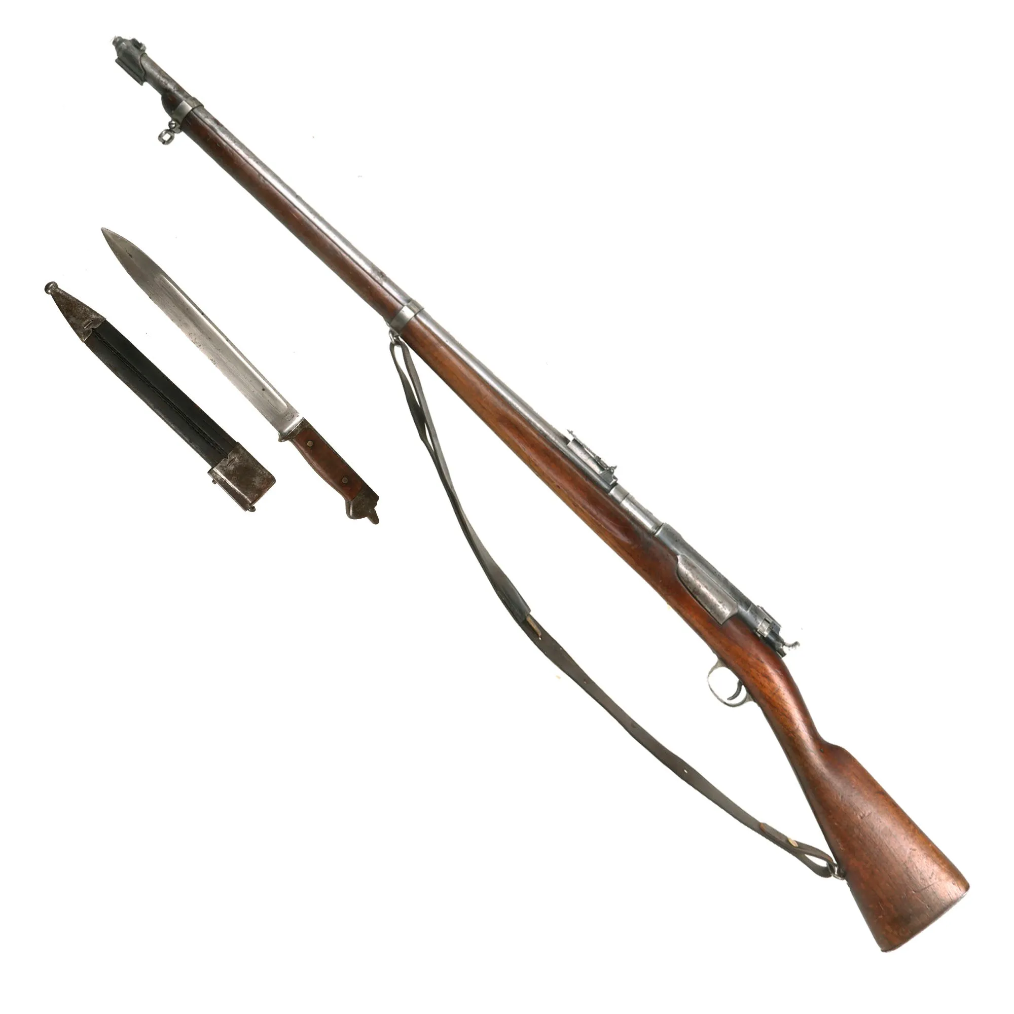 Original Danish Krag–Jørgensen Gevær M/89 Infantry Rifle with Duffle Cut Stock & Bayonet Serial 43734 - Dated 1895