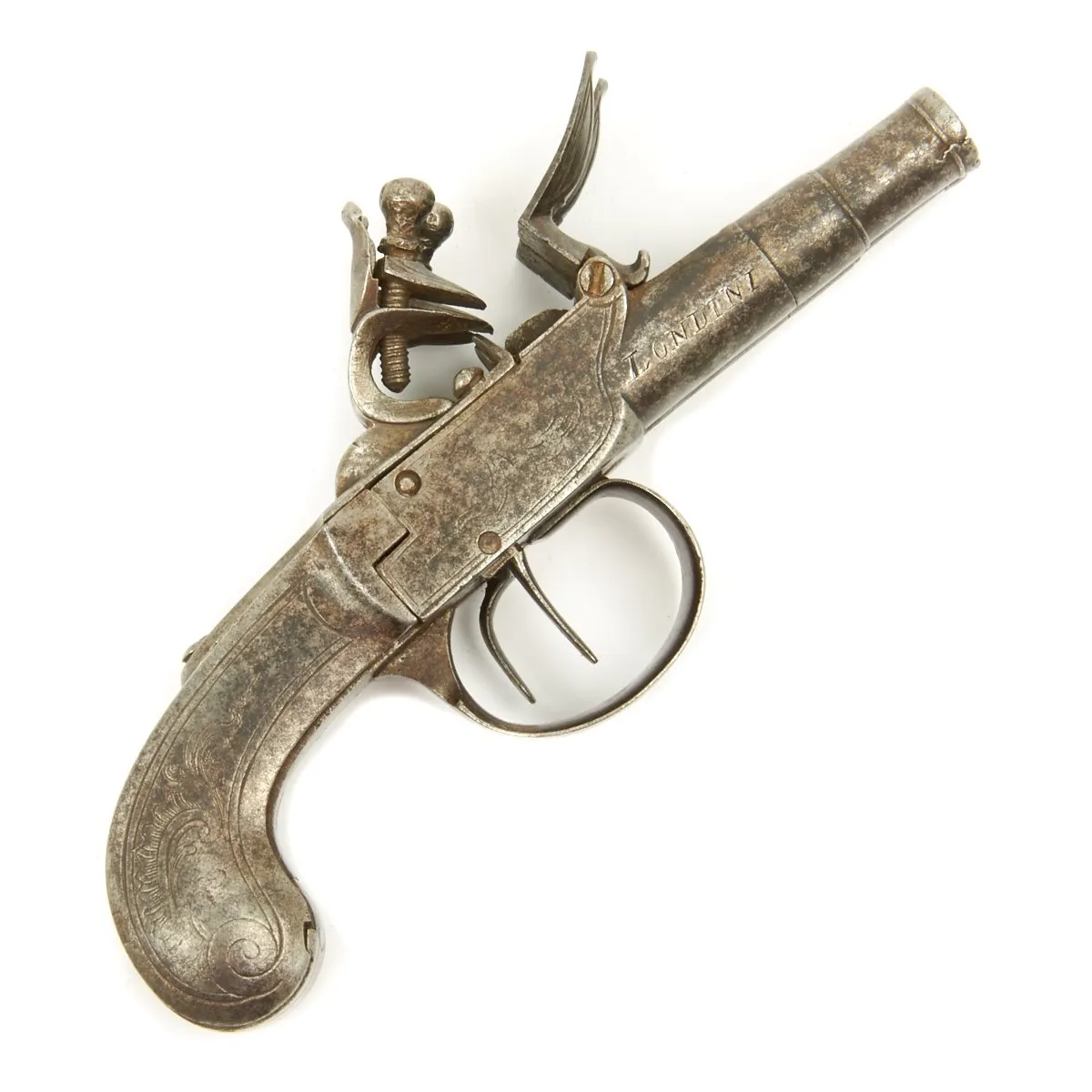 Original Double Barrel Flintlock Pocket Pistol by Israel Segalas - Circa 1720