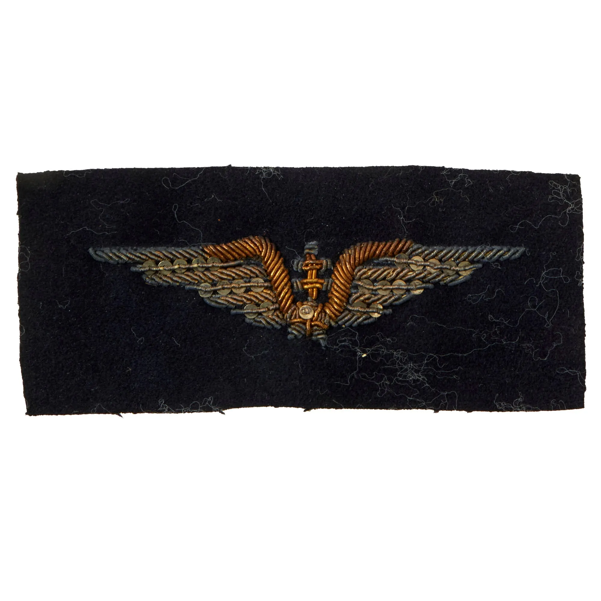 Original French WWII French Serving Royal Air Force Bullion Insignia & Pilot’s Wings with FFI Pins