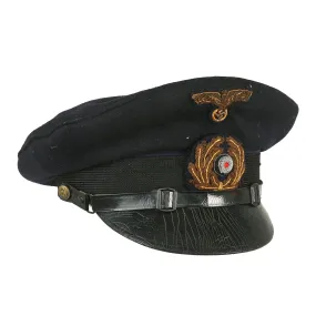 Original German WWII Kriegsmarine Navy Blue Senior NCO’s Visor Cap - Schirmmütze