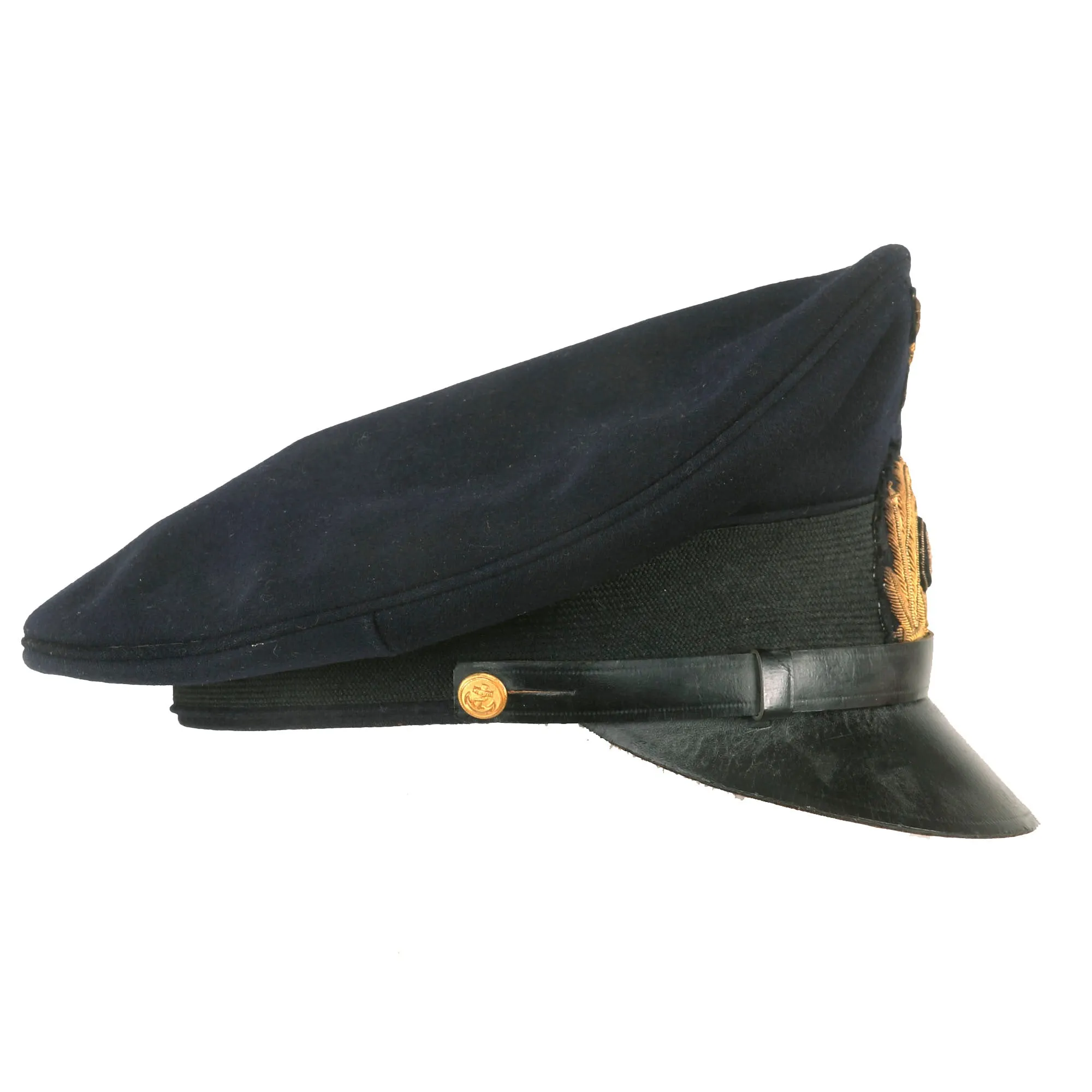 Original German WWII Kriegsmarine Navy Blue Senior NCO’s Visor Cap with Embroidered Insignia - Schirmmütze