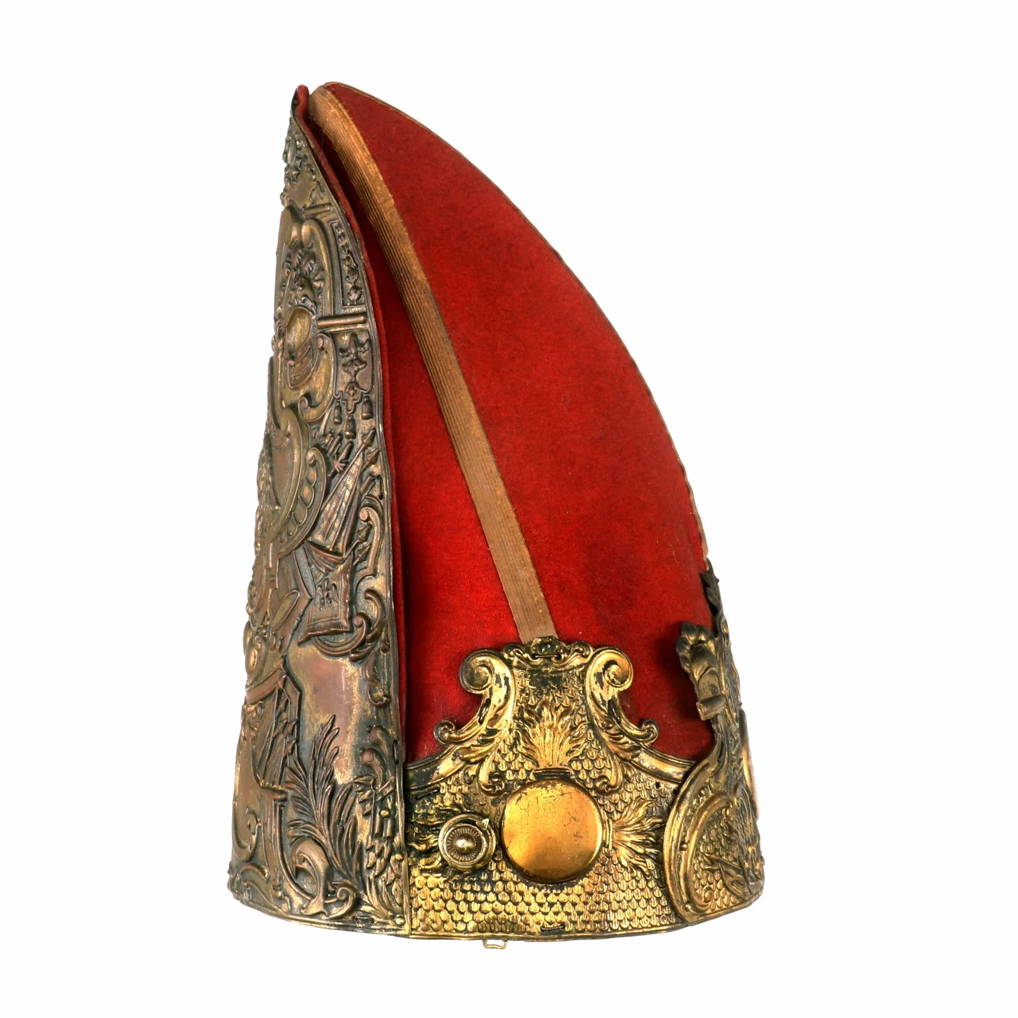 Original Imperial German Late 19th Century Prussian Model 1894 14th Company, 1st Foot Guards Grenadiers Mitre Cap - Size 54