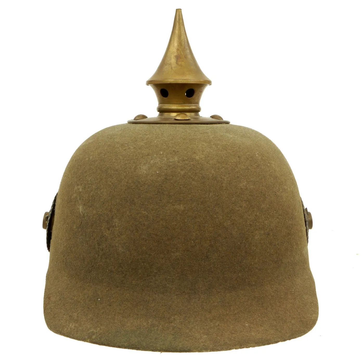 Original Imperial German WWI Prussian M1895 Infantry Ersatz Felt Pickelhaube Fitzhelme Spiked Helmet - Rare Simplified Pattern