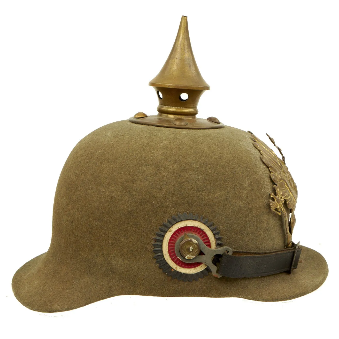 Original Imperial German WWI Prussian M1895 Infantry Ersatz Felt Pickelhaube Fitzhelme Spiked Helmet - Rare Simplified Pattern