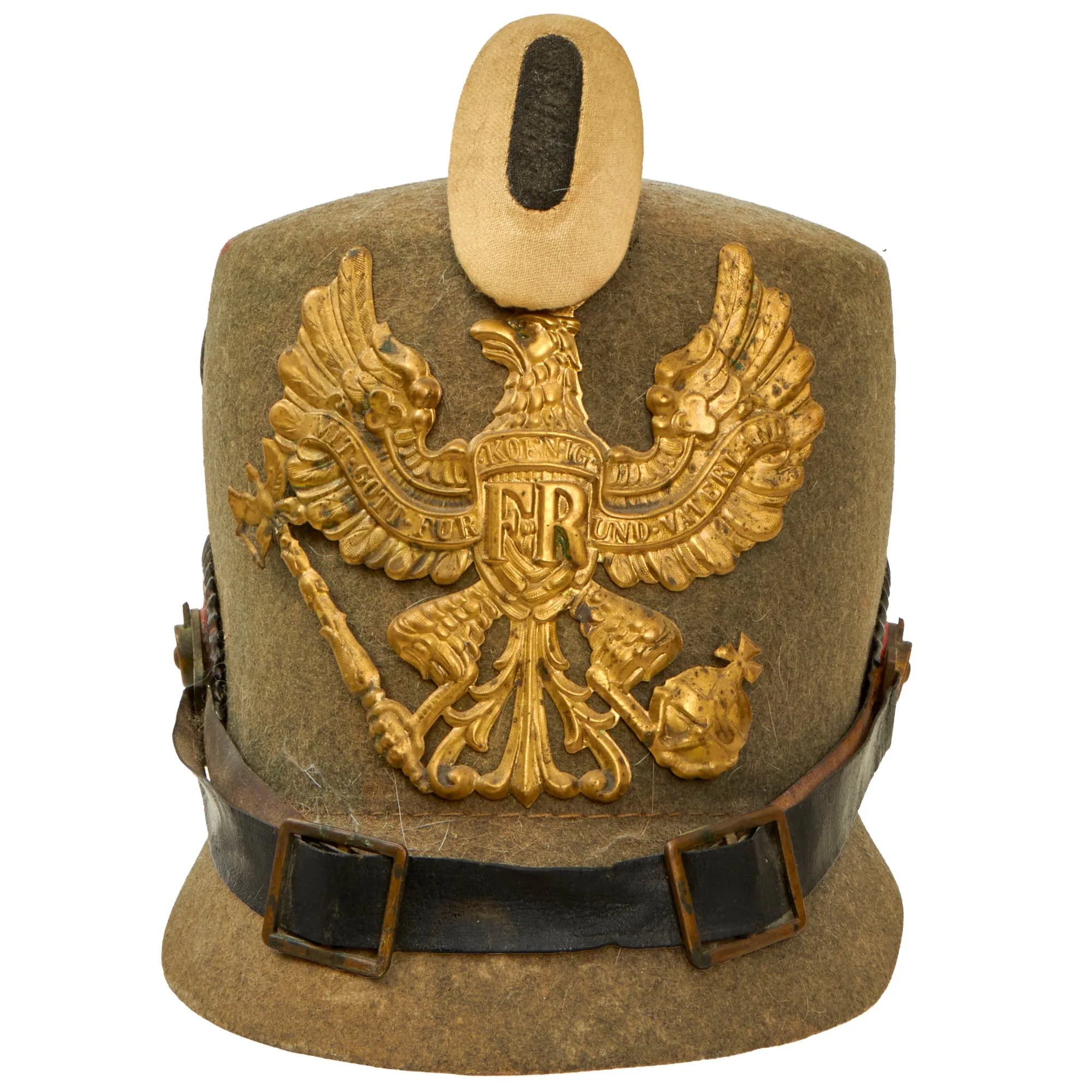 Original Imperial German WWI Prussian M1915 Jäger Enlisted Ersatz Felt Shako