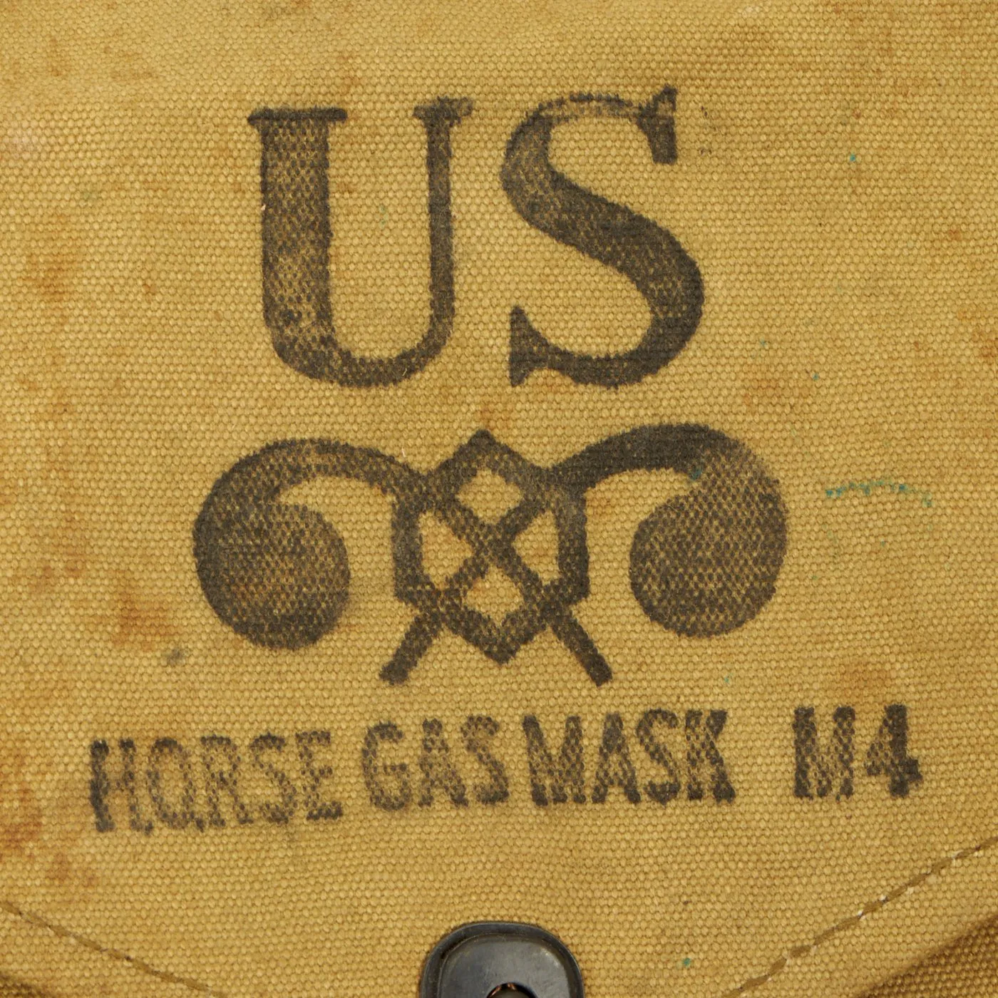 Original RARE U.S. WWII M4 Gas Mask Pouch and Canister Carriers for Horse Gas Masks