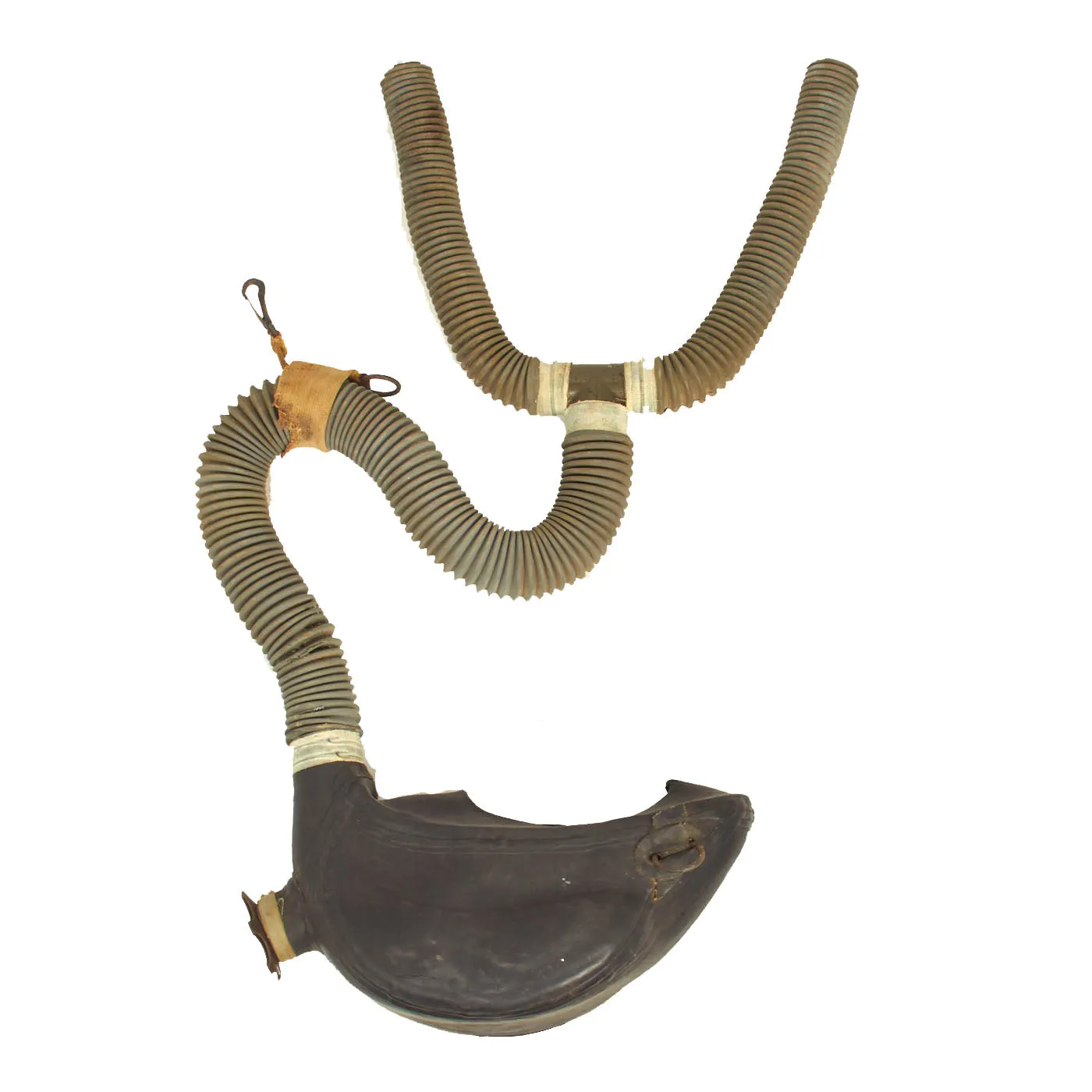 Original RARE U.S. WWII US Cavalry M4 Gas Mask With Pouch and Canister Carriers for Horse Gas Mask