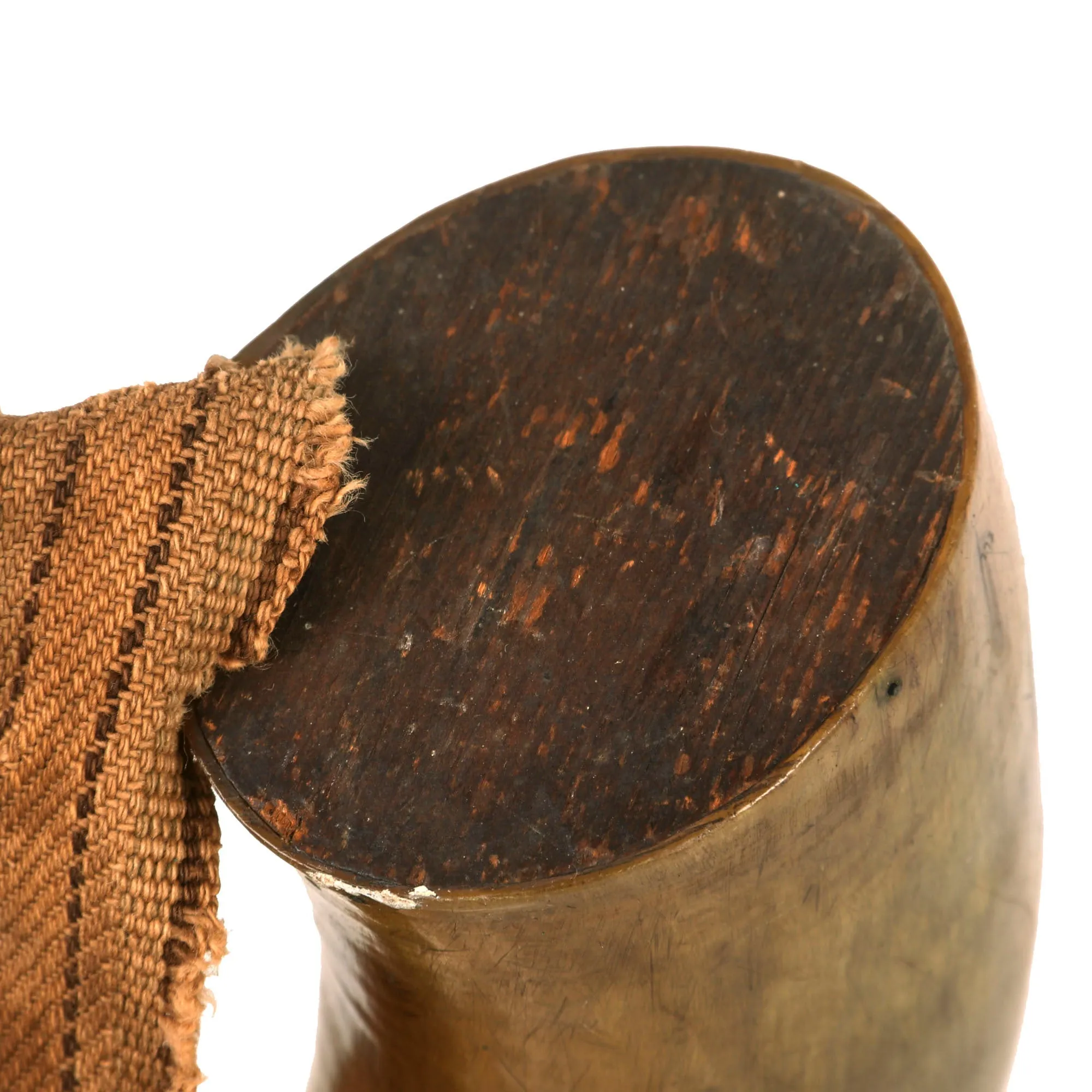 Original U.S. American Revolutionary War Rifle Bag & Powder Horn with Original Woven Strap Accouterment Grouping - Found Together in New York State