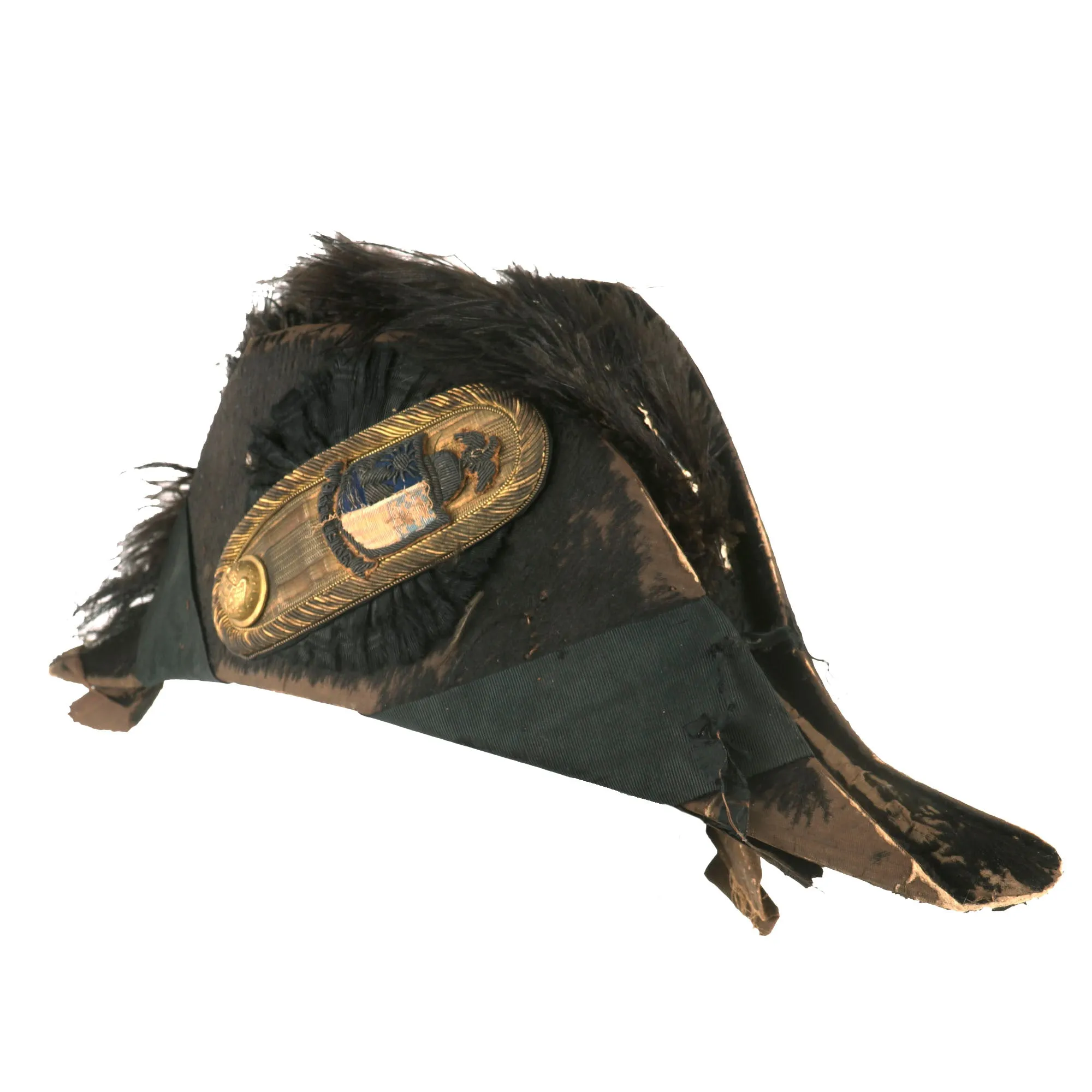 Original U.S. Indian Wars Era New York State Officer M1872 Chapeau-Bras Collapsible Bicorn With Named Tin Case by Henry V. Alien & Co