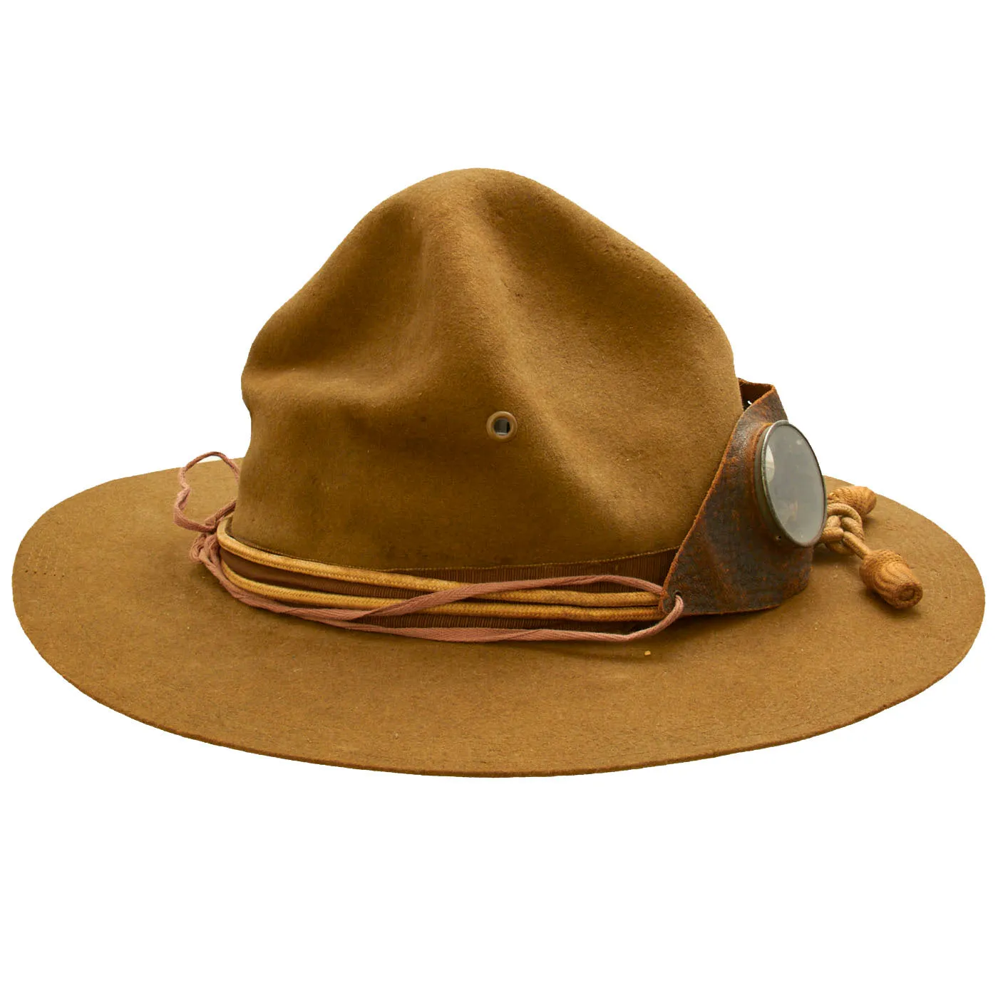 Original U.S. Punitive Expedition Model 1911 Campaign Hat w/ Infantry Hat Cord and Period Dust Goggles