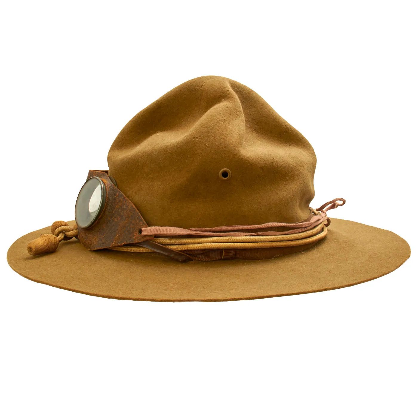 Original U.S. Punitive Expedition Model 1911 Campaign Hat w/ Infantry Hat Cord and Period Dust Goggles