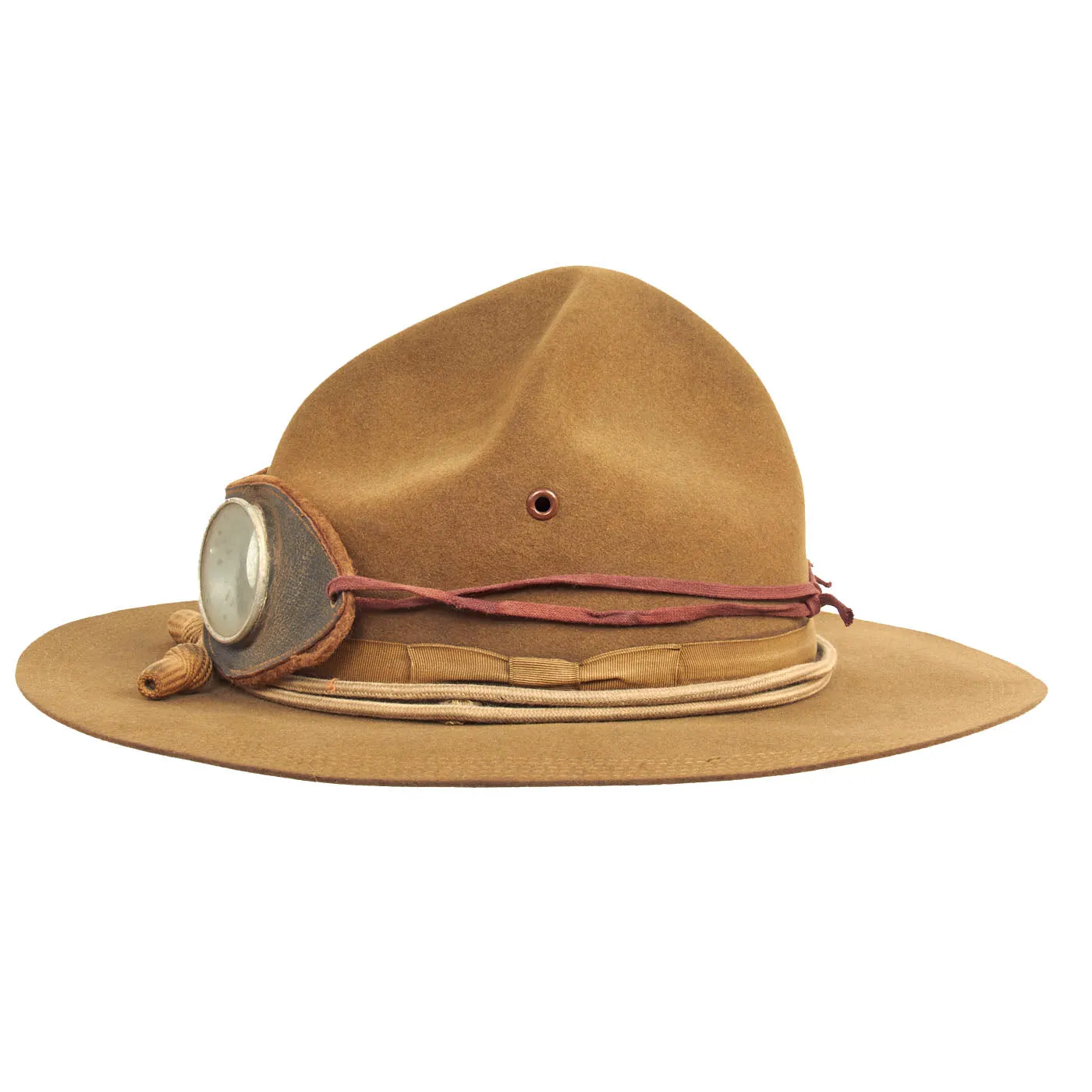 Original U.S. Punitive Expedition Model 1912 Campaign Hat by Stetson w/ Infantry Hat Cord and Period Dust Goggles