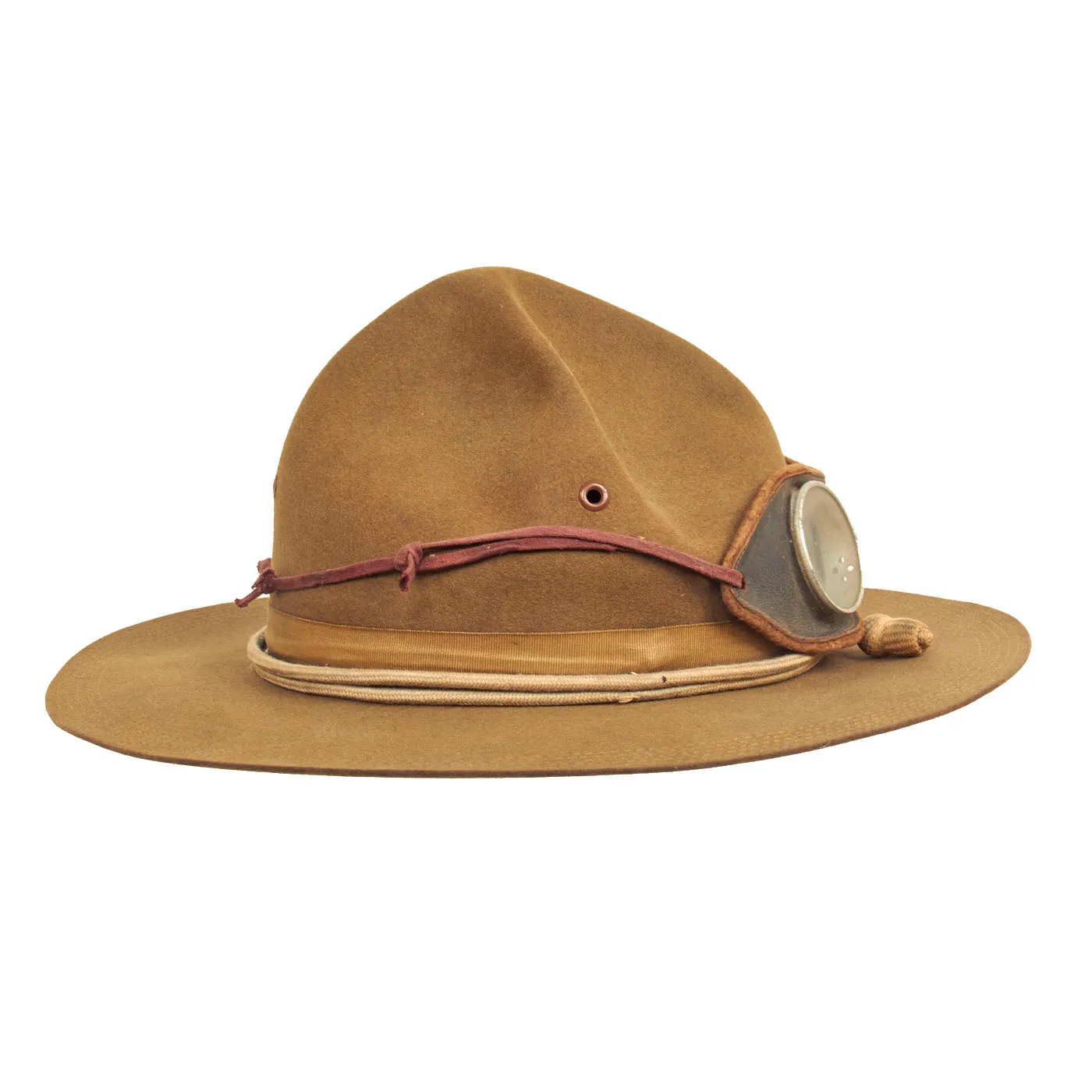 Original U.S. Punitive Expedition Model 1912 Campaign Hat by Stetson w/ Infantry Hat Cord and Period Dust Goggles