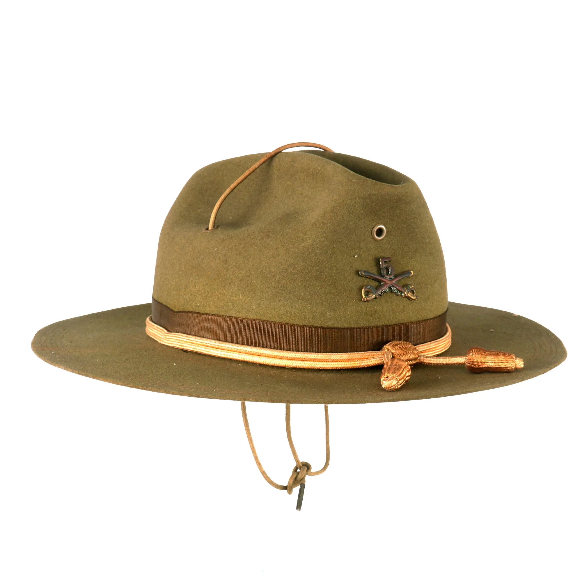 Original U.S. Punitive Expedition / WWI 5th Cavalry Regiment Model 1912 Campaign Hat with Cavalry Cord