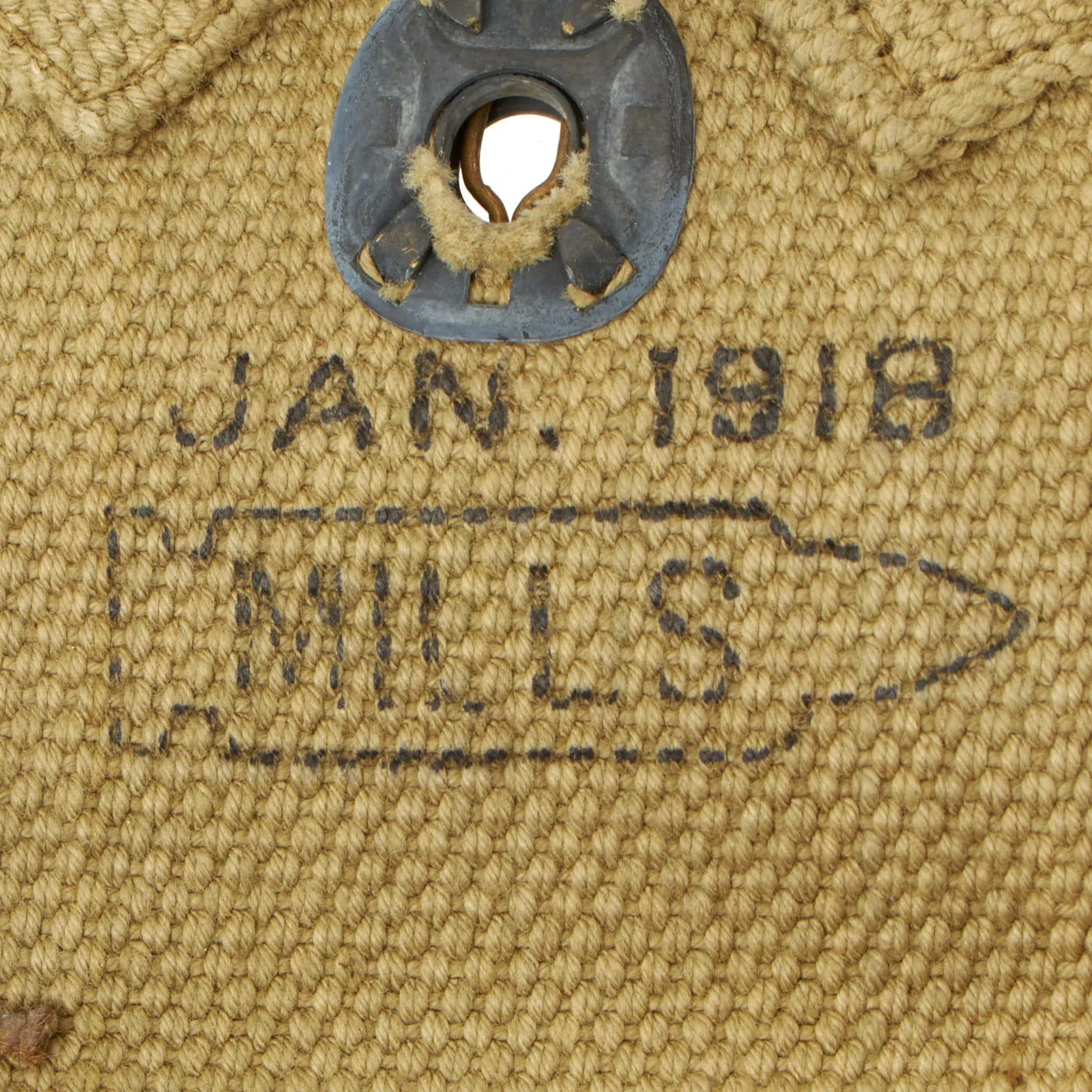 Original U.S. WWI Model 1912 Cavalry Ammunition Bandolier by MILLS dated 1918 - Unissued Condition