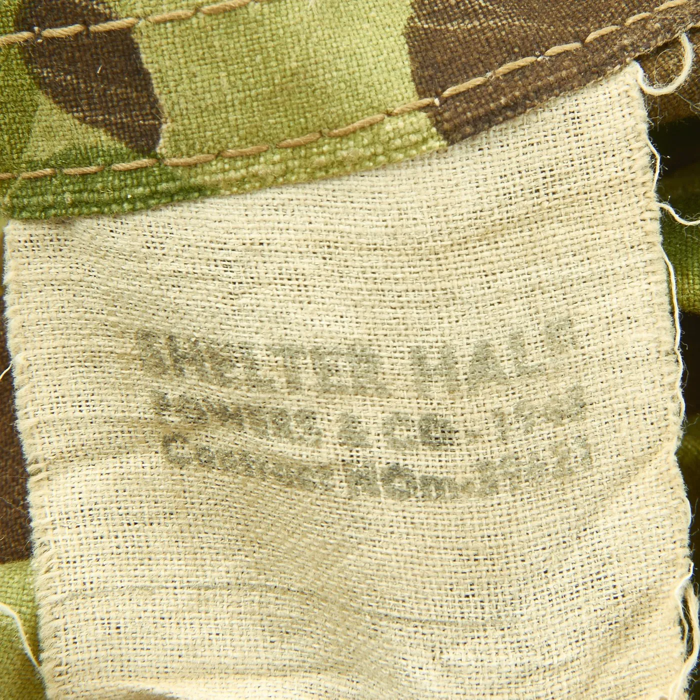 Original U.S. WWII 1944 dated USMC Musette Bag by Boyt with 1943 Dated Camouflage Shelter Half