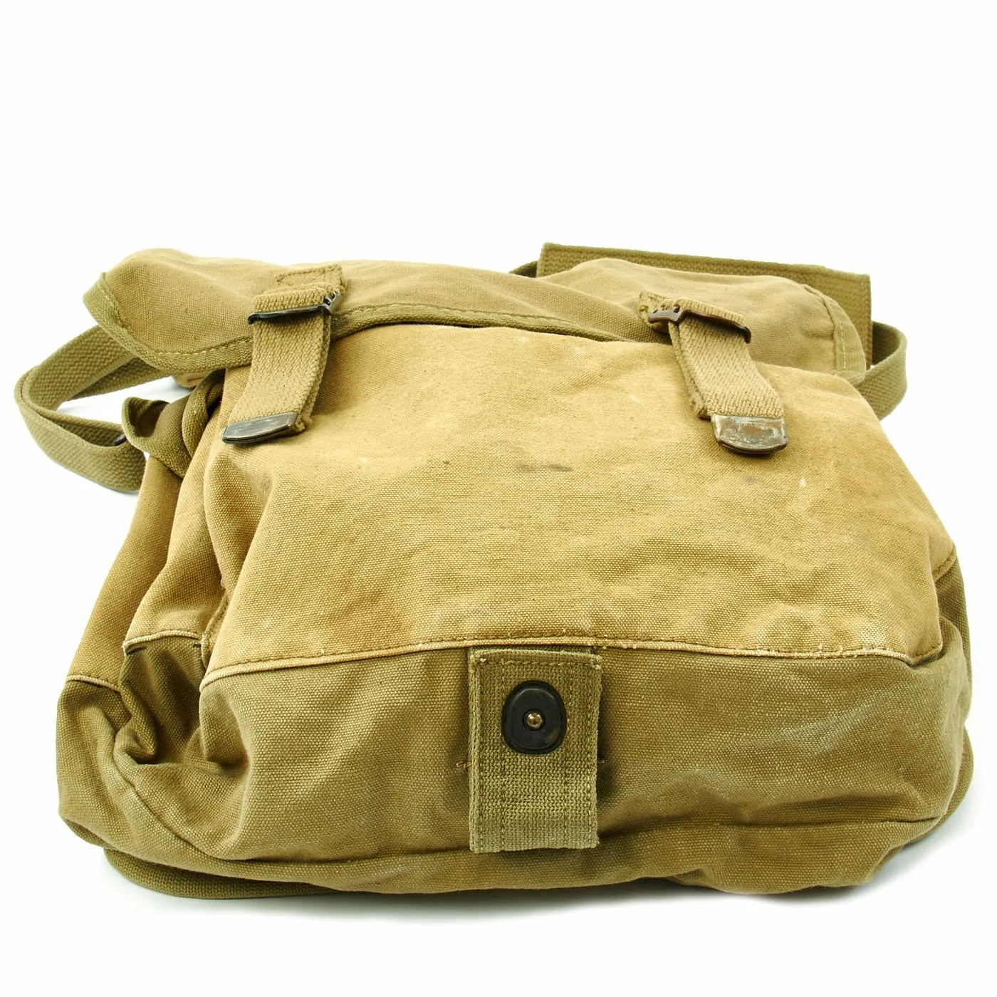 Original U.S. WWII 1944 dated USMC Musette Bag by Boyt with 1943 Dated Camouflage Shelter Half