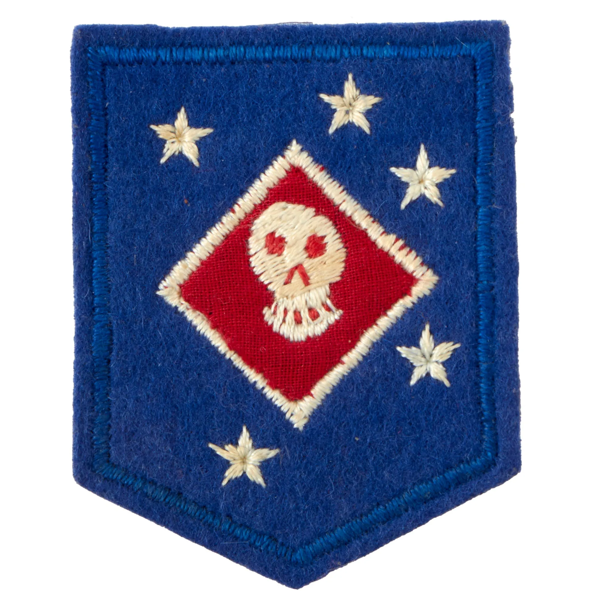 Original U.S. WWII Embroidered USMC Raider Patch by Jacob Rhoner of Sydney, Australia