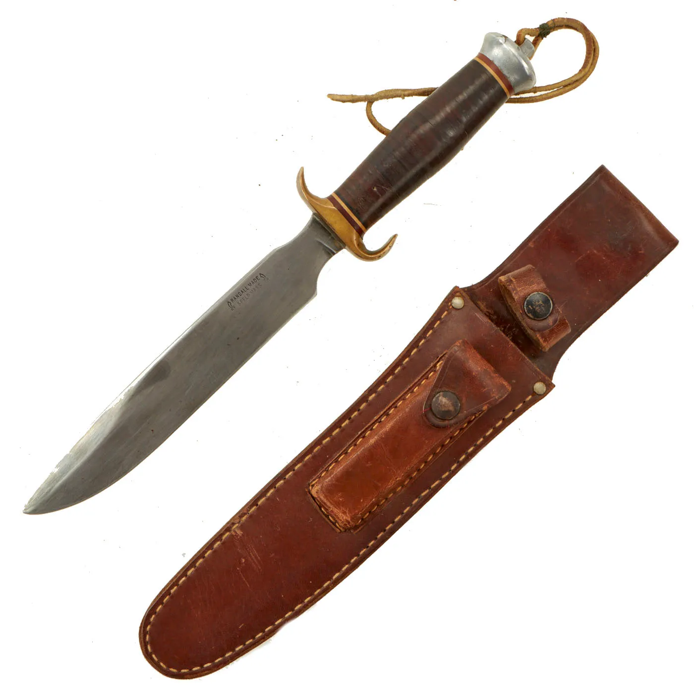 Original U.S. WWII Randall Model 1 “Springfield” Fighting Knife Circa 1943 with Original Sheath and Whetstone